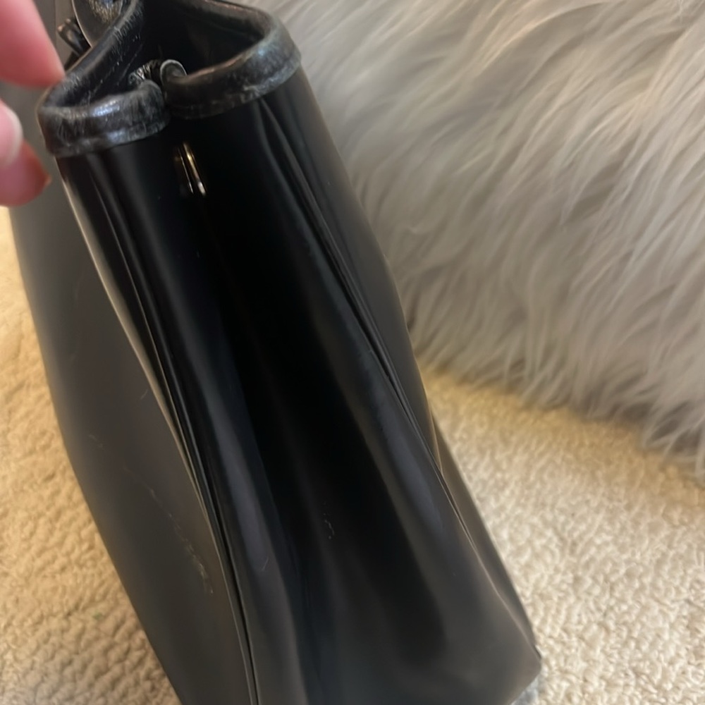 Authentic Longchamp black leather tote bag with silver hardware - Picture 5 of 16